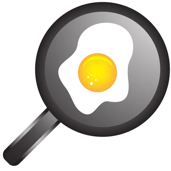 Frying pan with eggs — Stock Vector