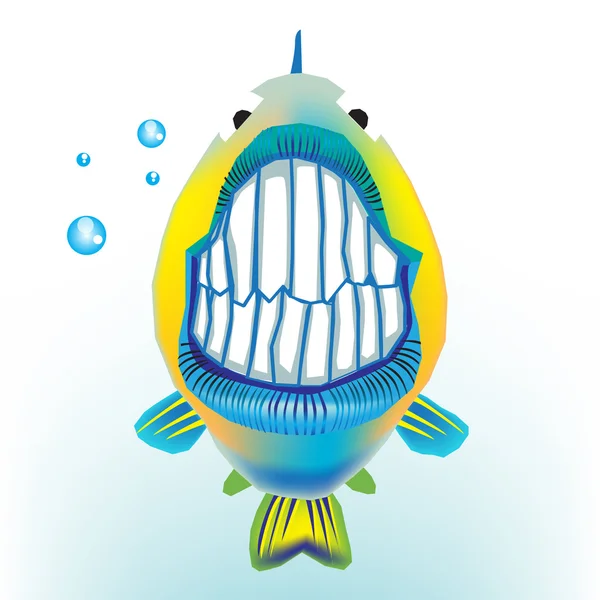Pescado con sonrisa divertida — Vector de stock
