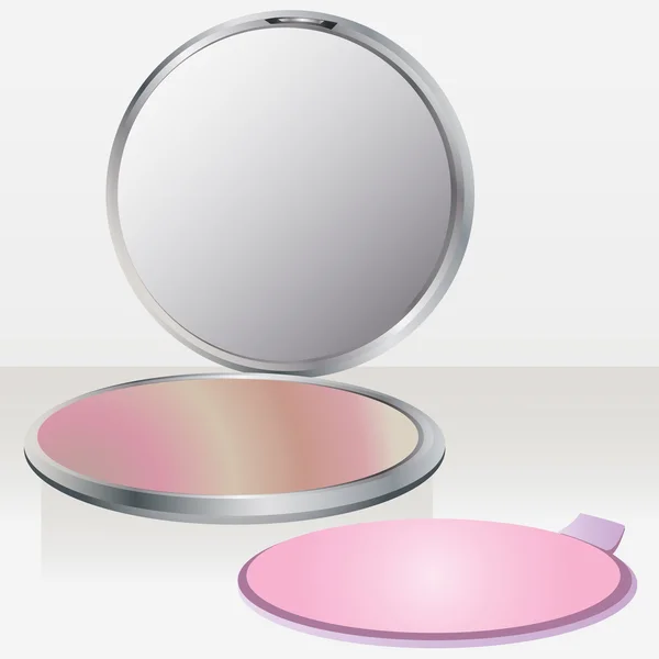 Blush de beleza com espelho — Vetor de Stock