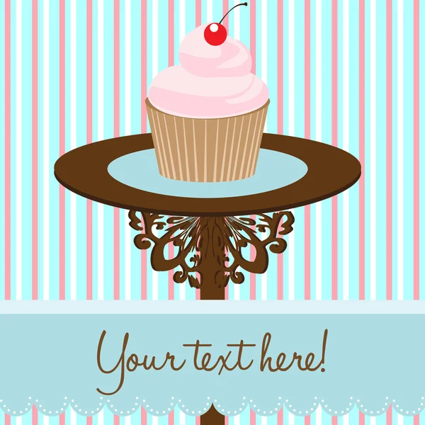 Carta di sfondo cupcake — Vettoriale Stock