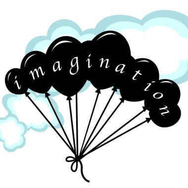 imagination balloons in the sky clipart