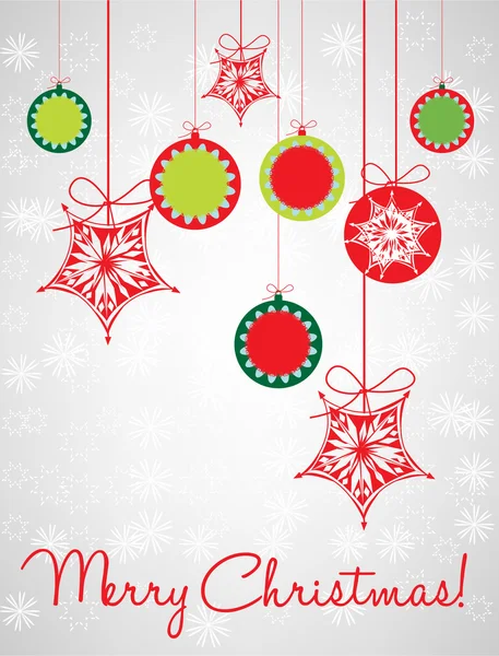 Natal globos cartão decorativo —  Vetores de Stock