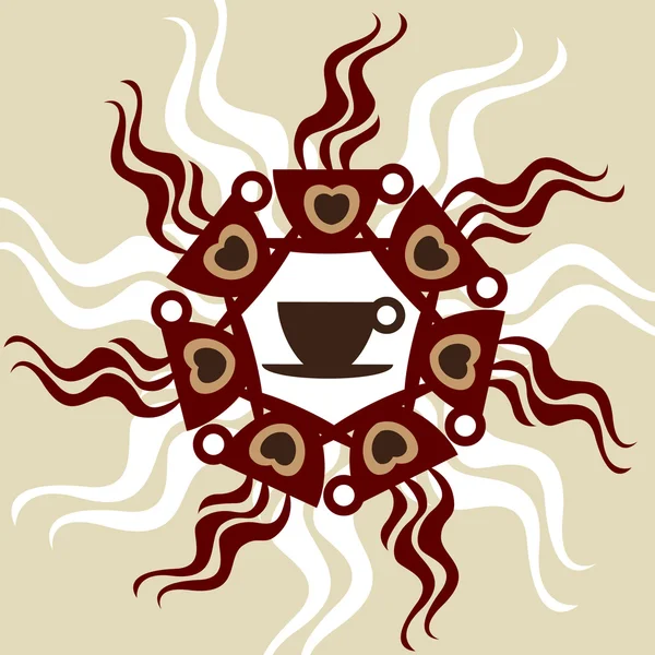 装飾的な一杯のコーヒー — ストックベクタ