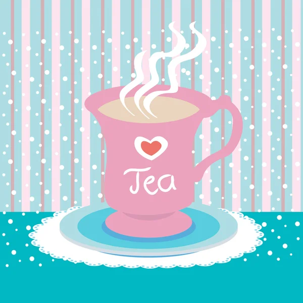Tea cup szerelem — Stock Vector