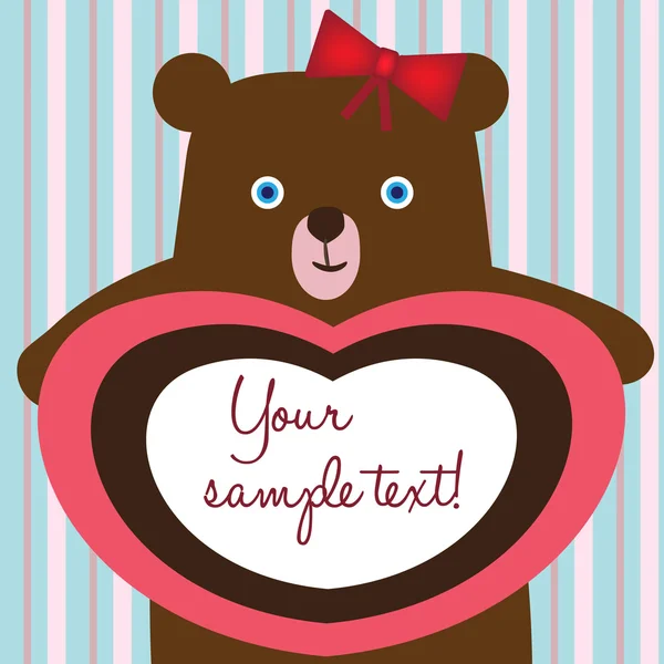Плюшевий ведмідь любовна картка — стоковий вектор