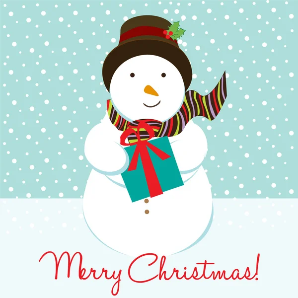 Snowman tarjeta de Navidad — Archivo Imágenes Vectoriales