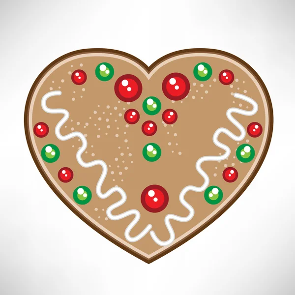 Christmas heart cookie — Stock Vector