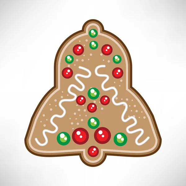 Christmas bell cookie — Stock Vector