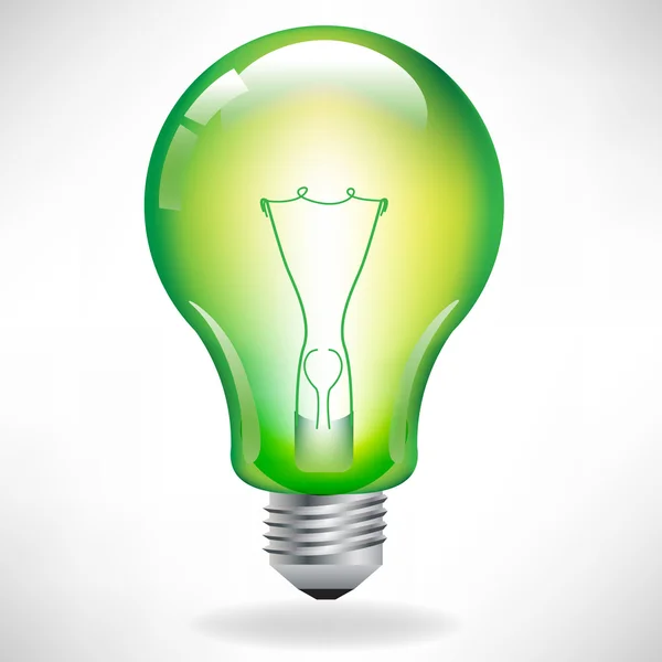 Green light bulb — Stock Vector