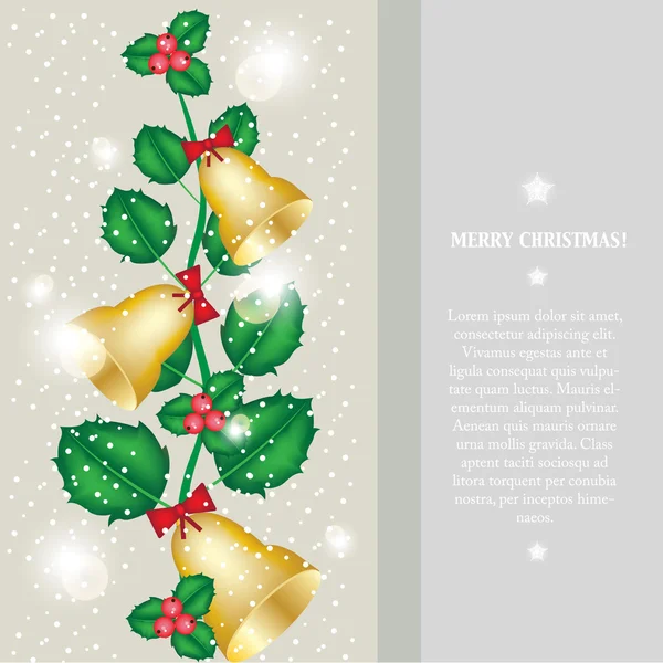 Christmas bells decoration card — Stock Vector