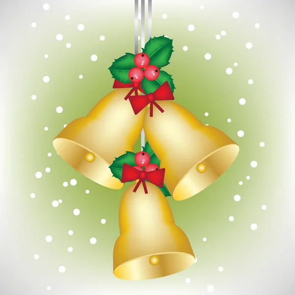 Золотые рождественские колокола — стоковый вектор
