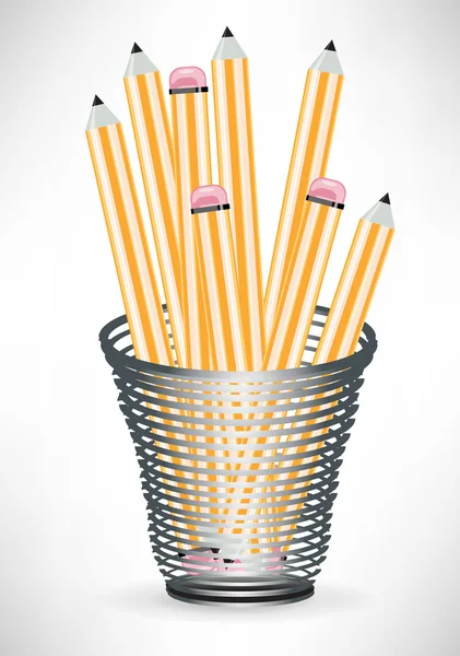 Crayons dans la tasse de bureau — Image vectorielle