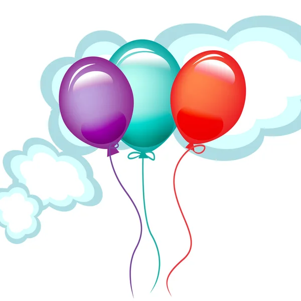 在天空中的三个气球 — 图库矢量图片