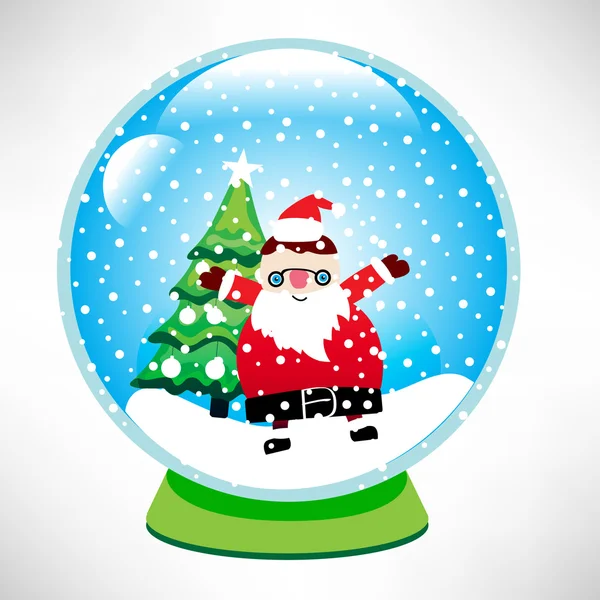 Santa snow globe — Stock Vector