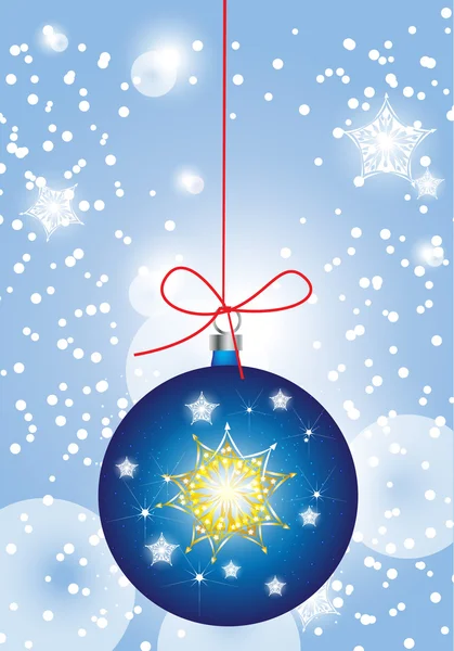 Kék karácsonyi globe csillogó hó — Stock Vector