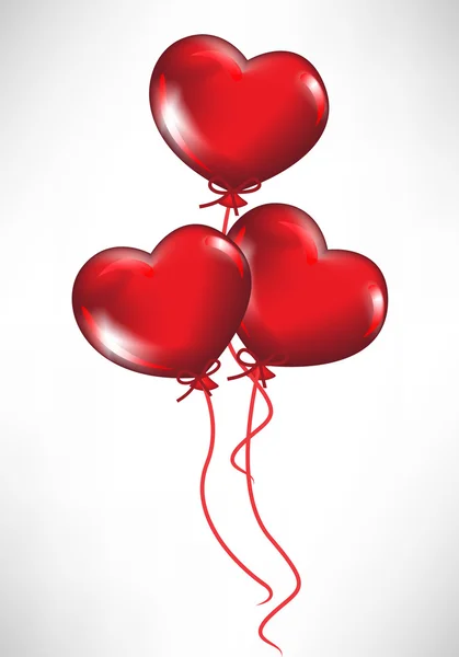 Herzförmige Luftballons — Stockvektor