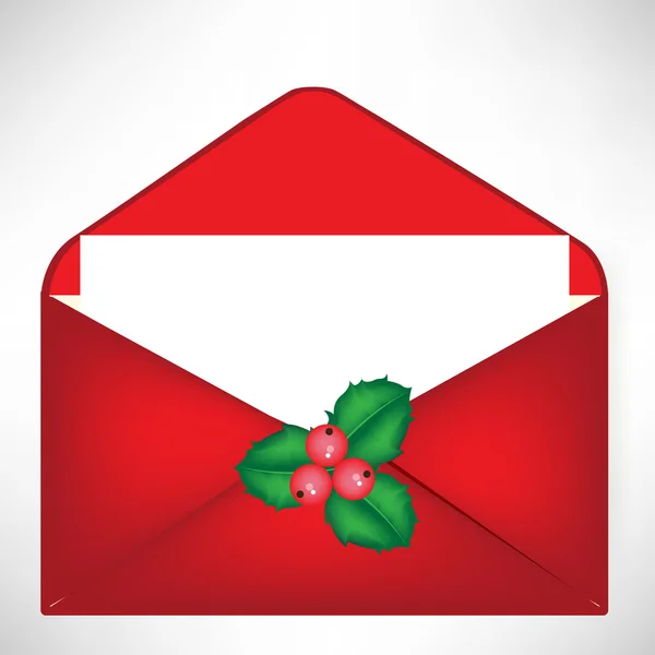 Envelope de Natal aberto — Vetor de Stock