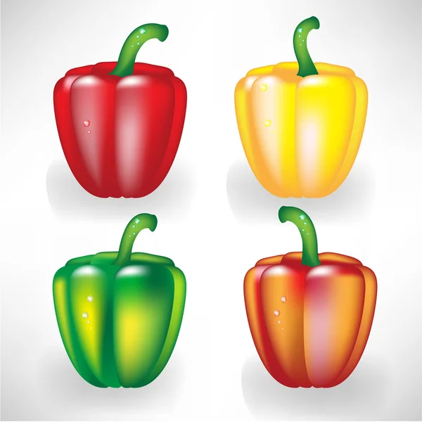 Four peppers — Stock Vector