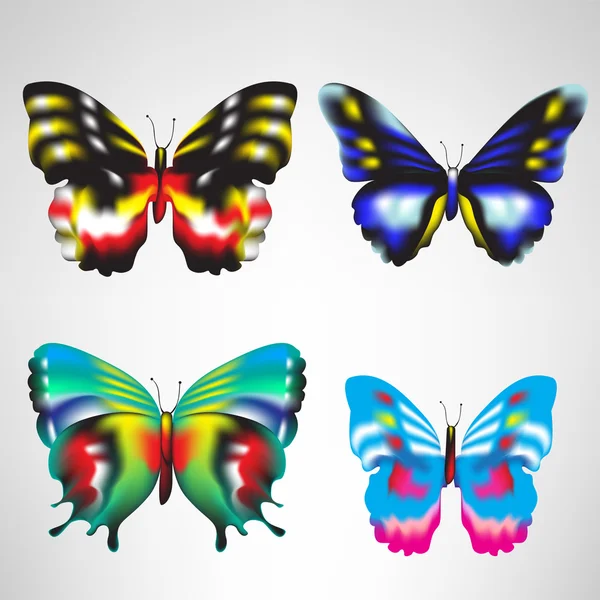 Quatro borboletas — Vetor de Stock