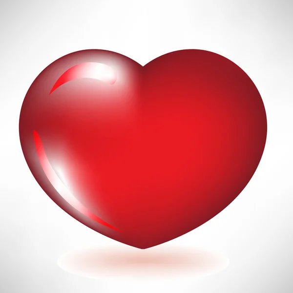 Coeur rouge brillant simple — Image vectorielle