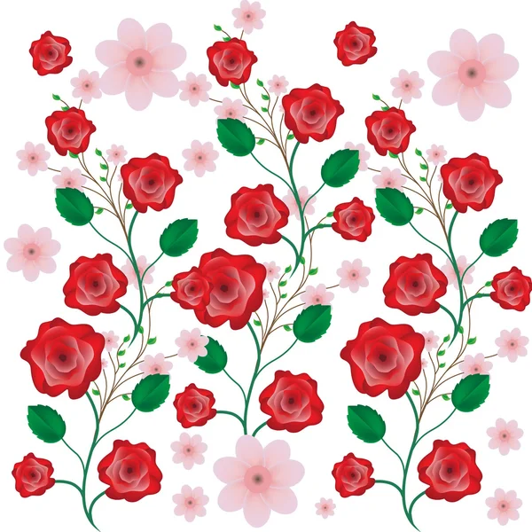 Vzorek pozadí růže — Stockový vektor