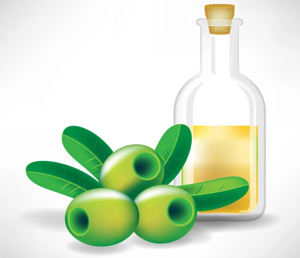 Olive e bicchiere d'oliva — Vettoriale Stock