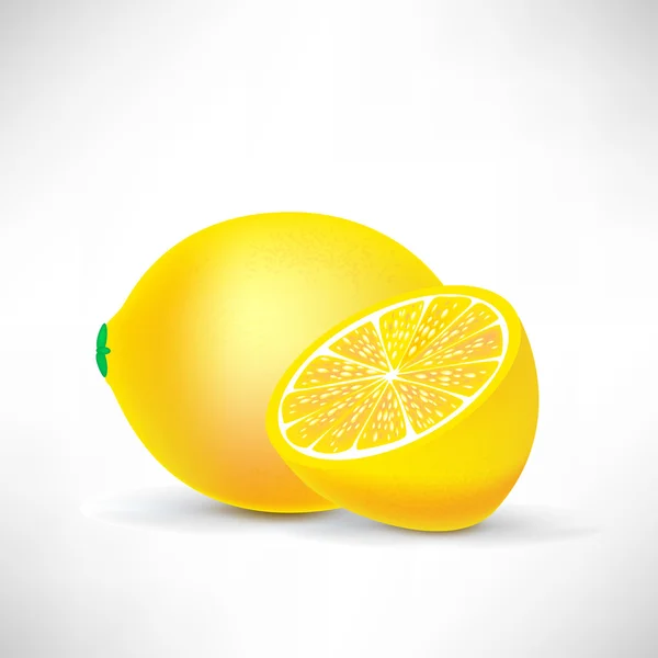 Zitrone und eine halbe Zitrone — Stockvektor