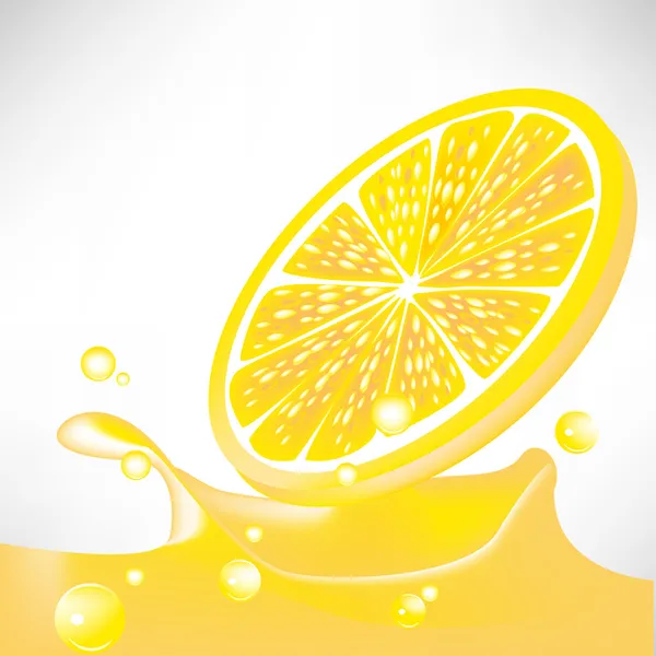 Éclaboussure de jus de citron — Image vectorielle