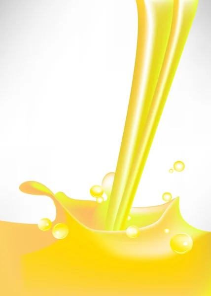 Lemon splash with bubbles isolated on white — Stock Vector