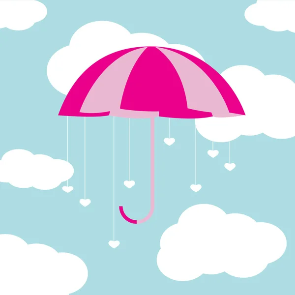 Valentine umbrella — Stock Vector