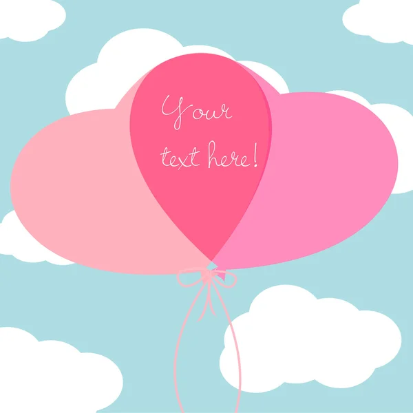 Carte ballons coeur — Image vectorielle