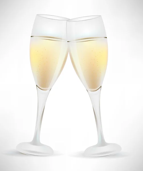 Twee glazen van champagne — Stockvector