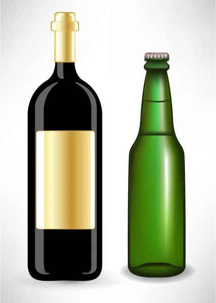 Two glass bottles — Stock Vector