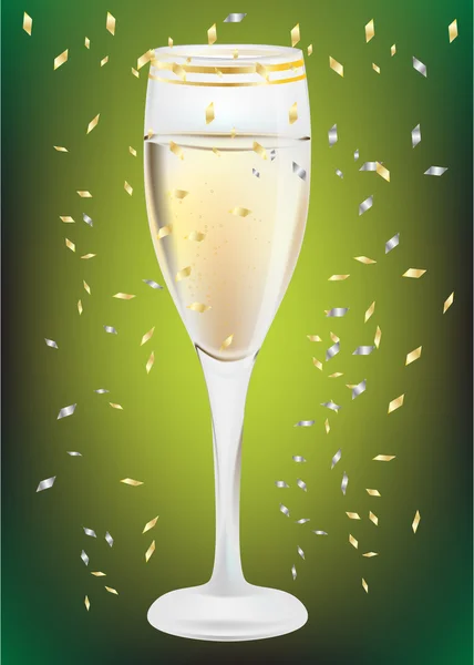 Viering champagne glas — Stockvector