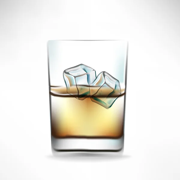 与饮料和鸡尾酒两杯威士忌杯 — 图库矢量图片
