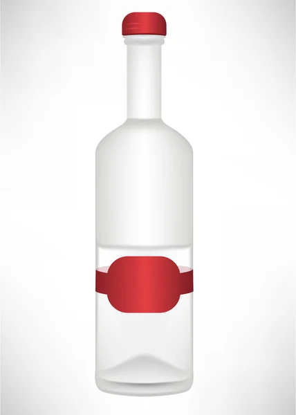 Labelled glass bottle of alcohol — Stock Vector