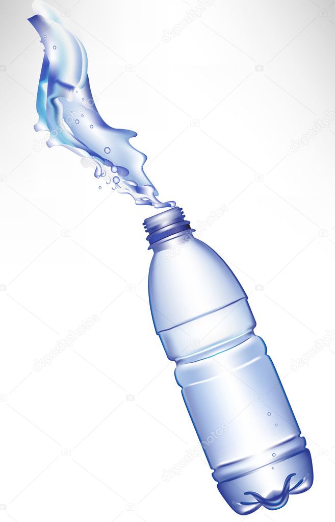 pouring fresh water in bottle