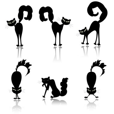 Black cats clipart