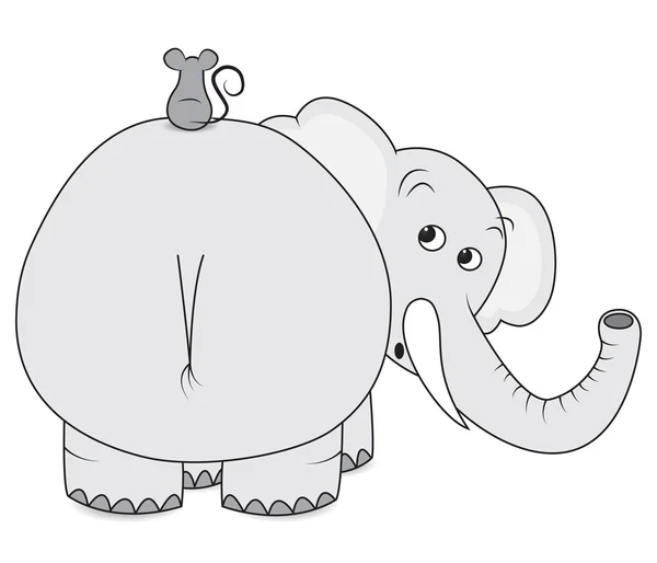 Слон и мышь — стоковый вектор