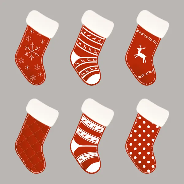 Karácsonyi zokni gyűjtemény — Stock Vector