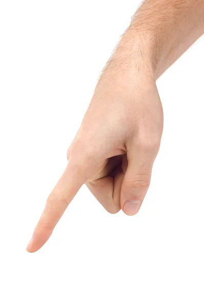 Male hand pointing Stock Photo