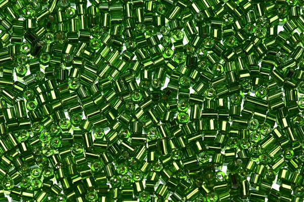 Grüne Glasperlen — Stockfoto