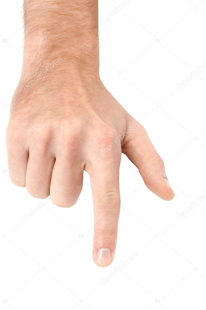Male hand pointing