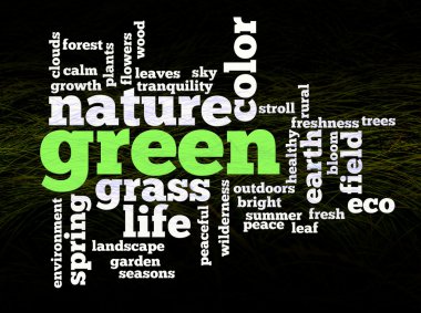 Yeşil doğa ortamı kelimeler
