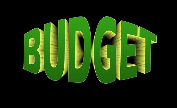 Budget utbuktning ordet design — Stockfoto
