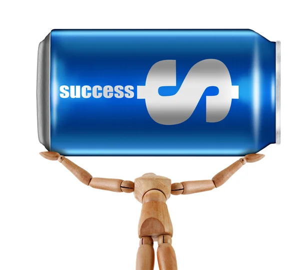 Can success manikin — Stock Photo, Image