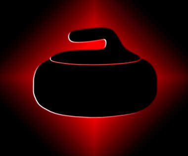 Curling taşı kırmızı elmas