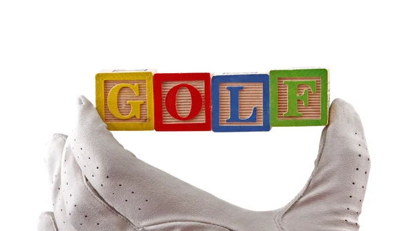 Golf glove baby blocks — Stock Photo, Image