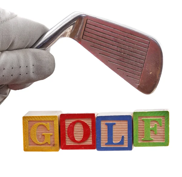 Golf glove club blocks — Stock Photo, Image