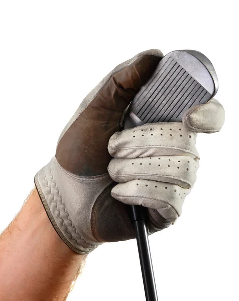 Golfové rukavice ruka klub — Stock fotografie